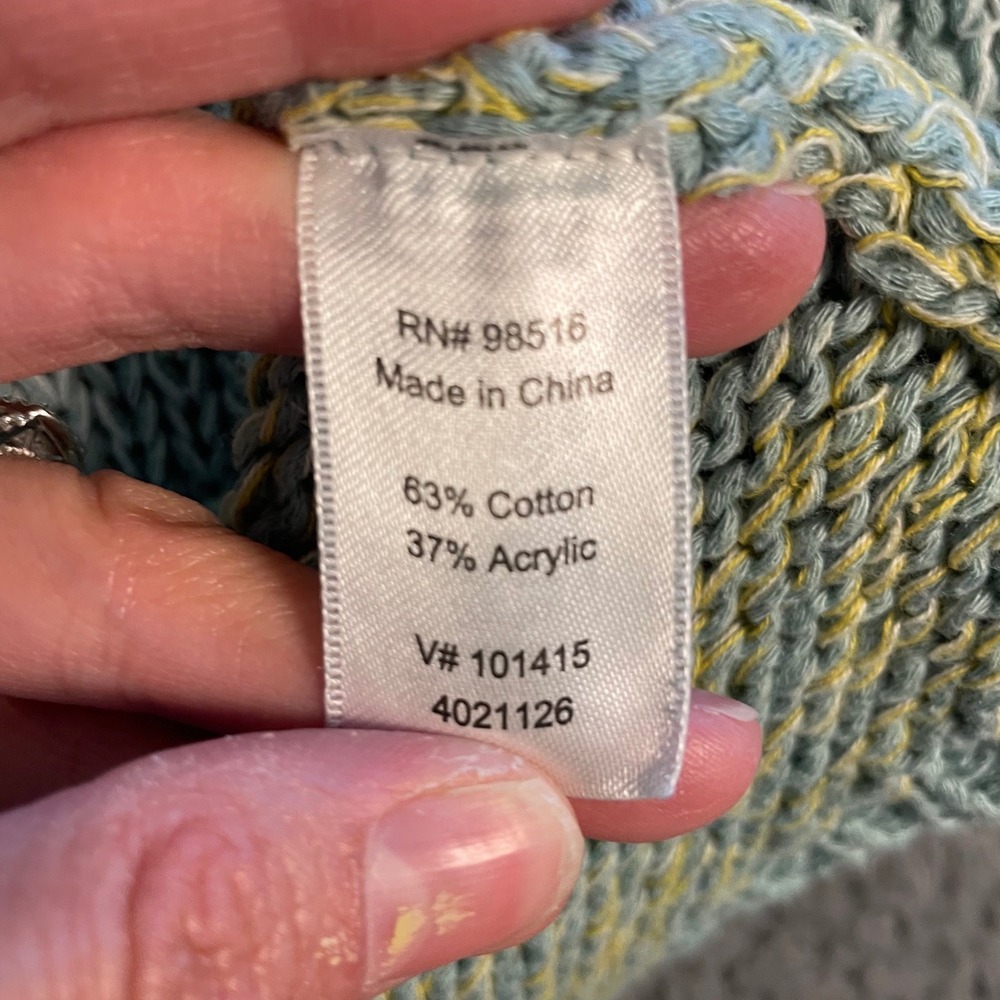Coldwater Creek Women's Pullover Sweater Size L (14) Blue Color Block Ombre Knit - Picture 6 of 10